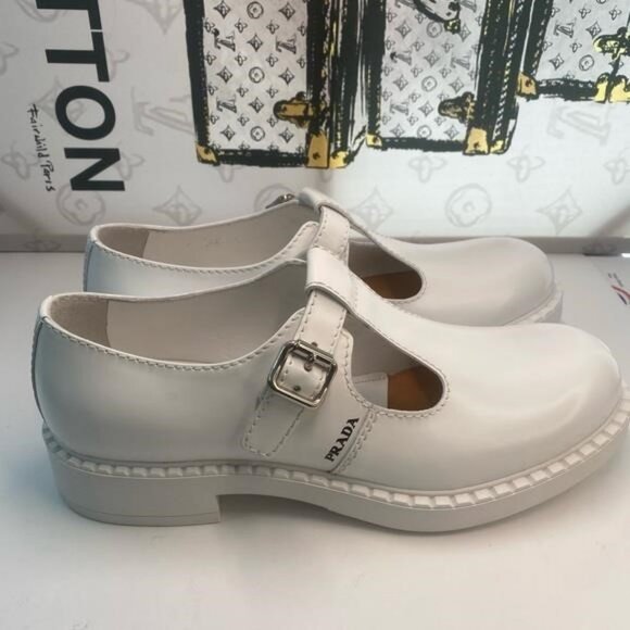New Authentic PRADA  Spazzolato Mens Mary Jane T Strap 40mm Loafers - Picture 1 of 10